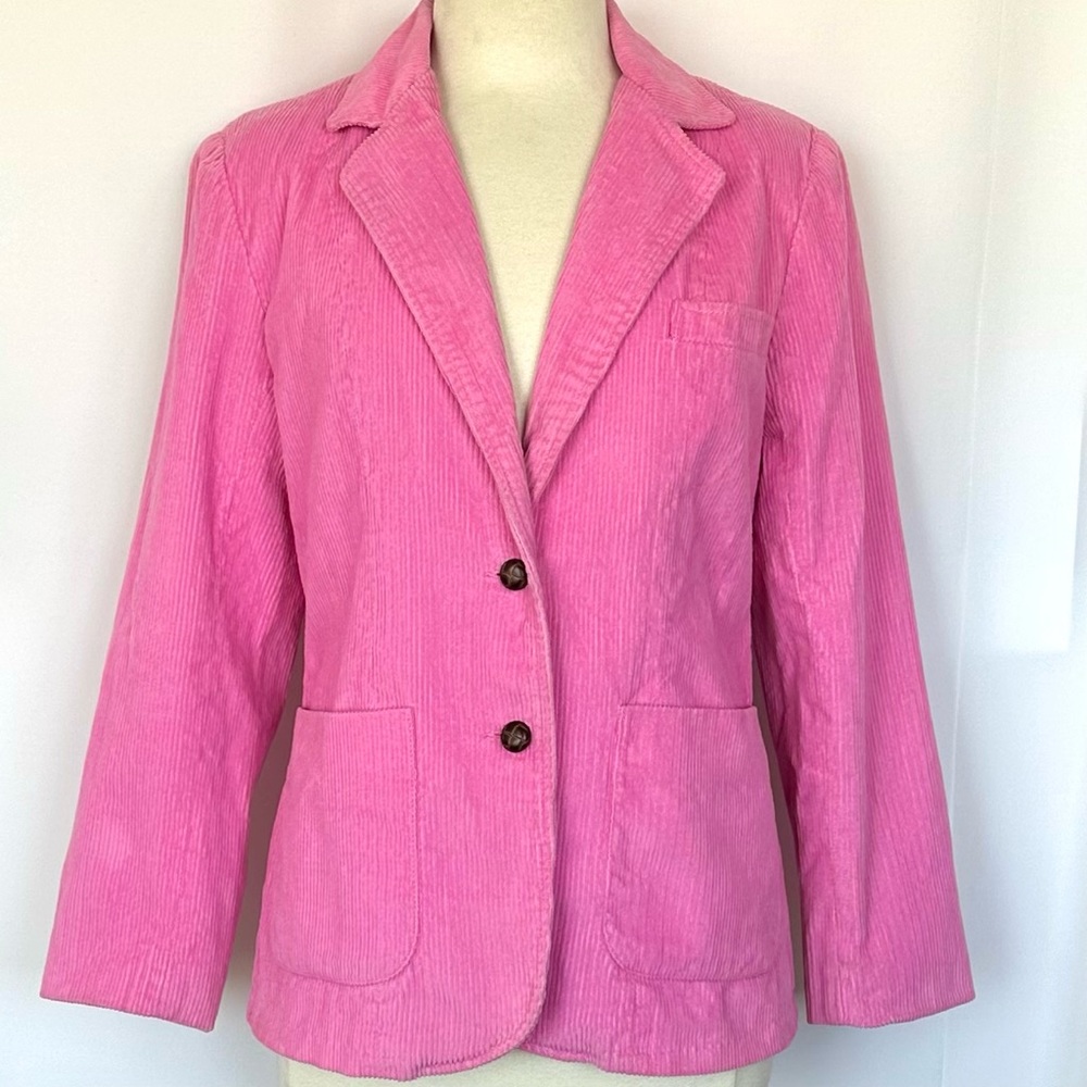 VTG HUNTERS GLEN CORDUROY 2-BUTTON BARBIE PINK EQUESTRIAN BLAZER JACKET Sz10/12